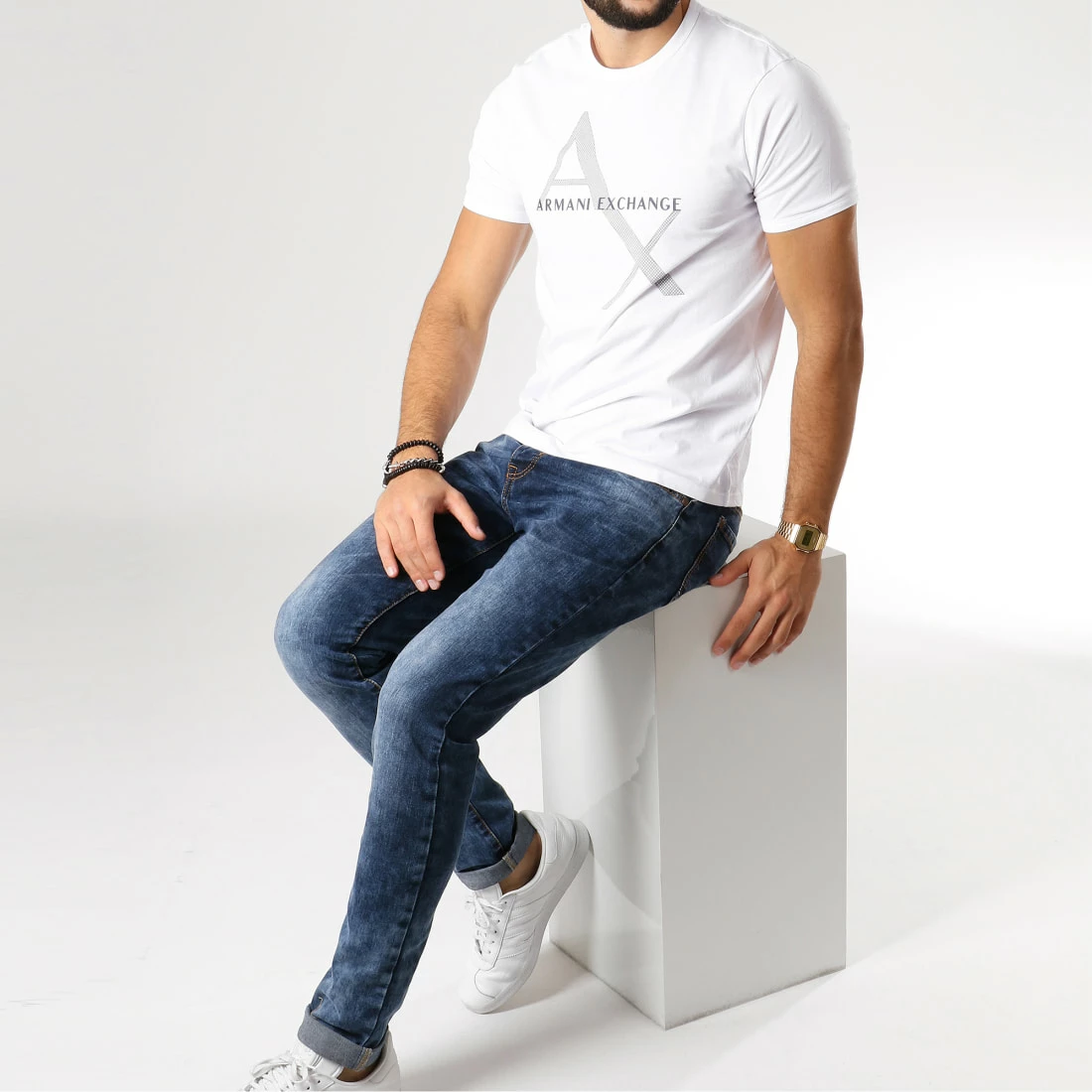 Sortie ⭐ Tee 👕 Shirt 8NZT76-Z8H4Z Blanc de Armani Exchange 💯 – Image 2