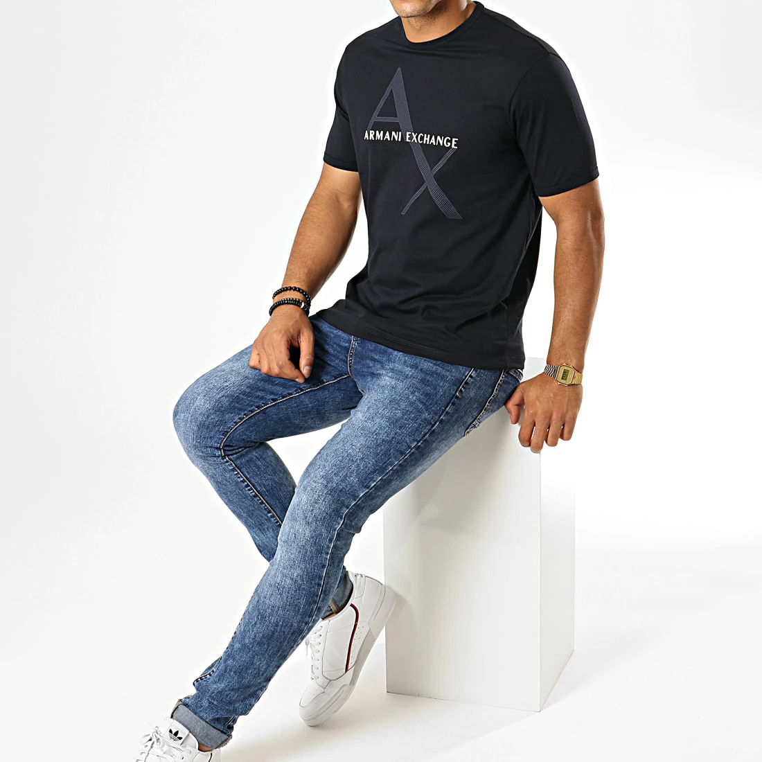 Meilleure affaire 👏 Tee 👚 Shirt 8NZT76-Z8H4Z Bleu Marine de Armani Exchange ❤️ – Image 2