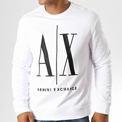 Bon marché 🌟 Sweat Crewneck 8NZMPA-ZJ1ZZ Blanc de Armani Exchange 💯