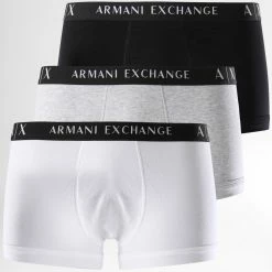 Top 10 ⌛ Lot De 3 Boxers 956000 Noir Gris Chiné Blanc de Armani Exchange 🎁