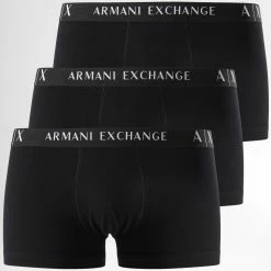 Meilleur prix 😀 Lot De 3 Boxers 956000 Noir de Armani Exchange ⭐