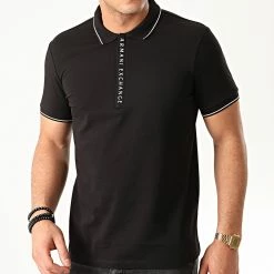 Grosses soldes ✨ Polo Manches Courtes 8NZF71-ZJH2Z Noir de Armani Exchange 😀