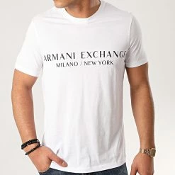 Budget 🔔 Tee 👚 Shirt 8NZT72-Z8H4Z Blanc de Armani Exchange 🤩
