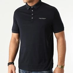 Meilleur prix 😍 Polo Manches Courtes 8NZF80-Z8H4Z Bleu Marine de Armani Exchange 🔥
