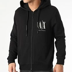 Le moins cher 🥰 Sweat Zippé Capuche 8NZMPP-ZJ1ZZ Noir de Armani Exchange ✨