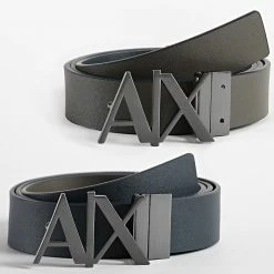 Coupon 💯 Ceinture Cuir Réversible 951017-CC505 Noir Gris de Armani Exchange 🥰