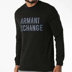 Grosses soldes 🔔 Sweat Crewneck 6KZMGR-ZJ8CZ Noir de Armani Exchange 👍