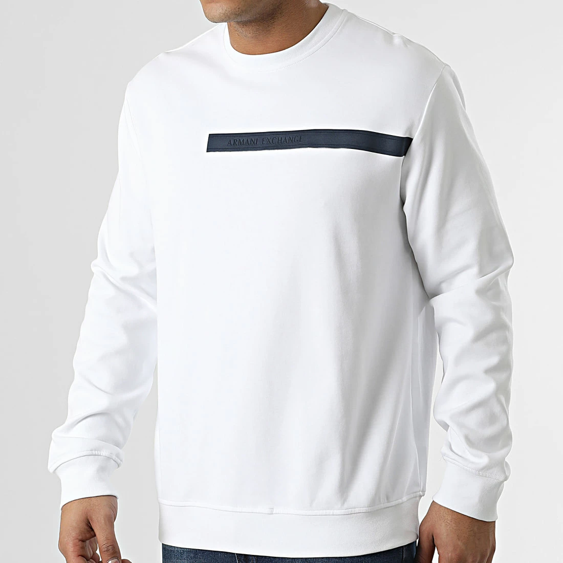 Budget 🌟 Sweat Crewneck 3LZMAL-ZJ8QZ Blanc de Armani Exchange 🔥