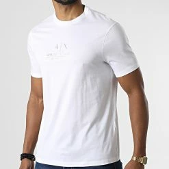 Vente flash 🌟 Tee 👚 Shirt 3LZTNB-ZJ9AZ Blanc Argenté de Armani Exchange 🎉