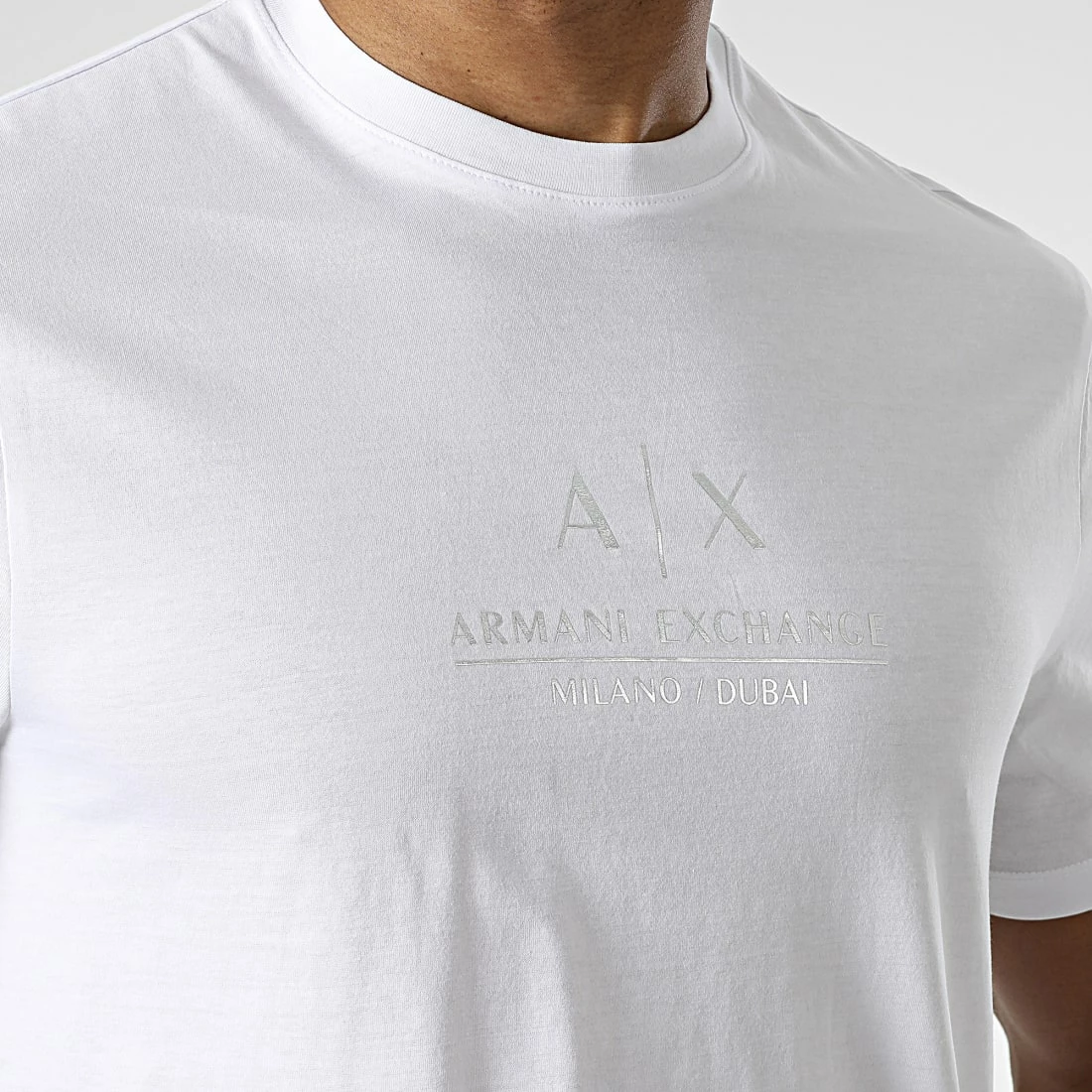 Vente flash 🌟 Tee 👚 Shirt 3LZTNB-ZJ9AZ Blanc Argenté de Armani Exchange 🎉 – Image 2