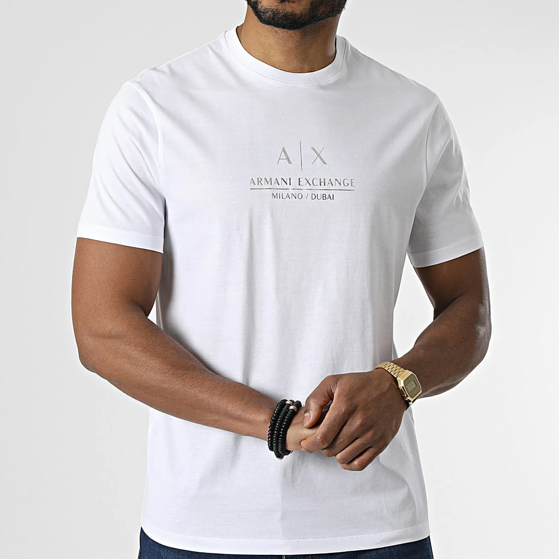 Vente flash 🌟 Tee 👚 Shirt 3LZTNB-ZJ9AZ Blanc Argenté de Armani Exchange 🎉 – Image 3