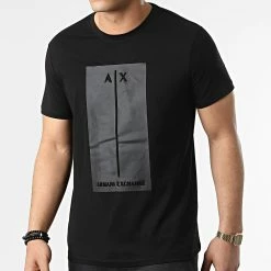 Le moins cher 🛒 Tee 👚 Shirt 3LZTBS-ZJBVZ Noir de Armani Exchange 🥰