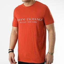 Bon marché 👍 Tee 👚 Shirt 8NZT72-Z8H4Z Orange de Armani Exchange 🎁