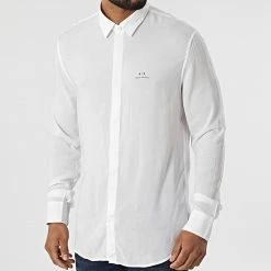Le moins cher 🥰 Chemise A Manches Longues 3LZC03-ZNRNZ Blanc de Armani Exchange 🤩