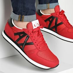 Bon marché 👏 Baskets XUX017-XCC68 Red Black de Armani Exchange 🎁