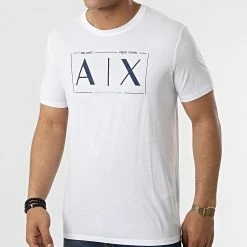 Budget 💯 Tee 👕 Shirt 3LZTBT-ZJA5Z Blanc de Armani Exchange 🧨