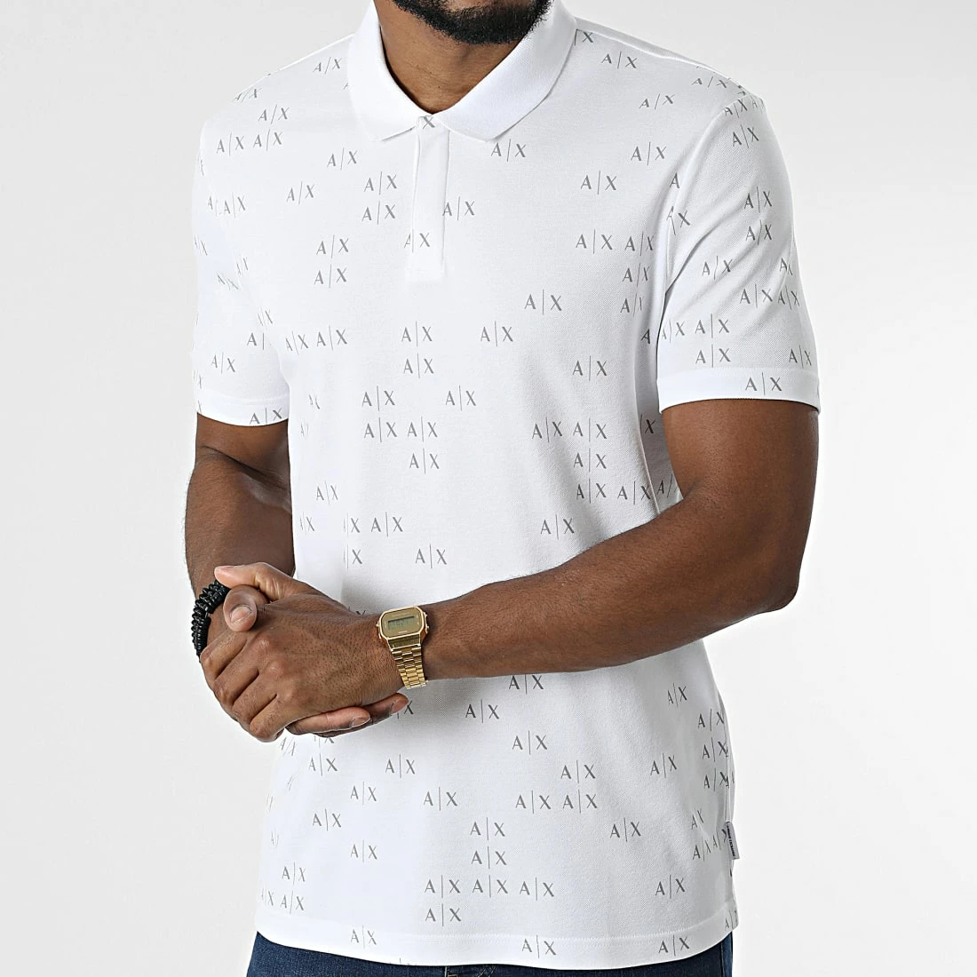 Sortie ❤️ Polo Manches Courtes 6LZFAE-ZJ9ZZ Blanc de Armani Exchange ❤️ – Image 3