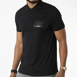 Offres 😍 Polo Manches Courtes 6LZFBE-ZJGCZ Noir de Armani Exchange 🎉