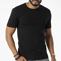 Acheter 👏 Tee 👚 Shirt 6LZTCB-ZJ3VZ Noir de Armani Exchange ✔️