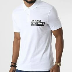 Sortie 🧨 Polo Manches Courtes 6LZFBE-ZJGCZ Blanc de Armani Exchange 👏