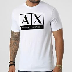 Nouveau ✔️ Tee 👕 Shirt 6LZTKE-ZJ8EZ Blanc de Armani Exchange 🥰