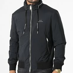 Bon marché 💯 Veste Zippée Capuche 8NZB60-ZN97Z Noir de Armani Exchange 🛒