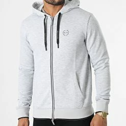Coupon ✔️ Sweat Zippé Capuche 8NZM74-Z9N1Z Gris Chiné de Armani Exchange 😀