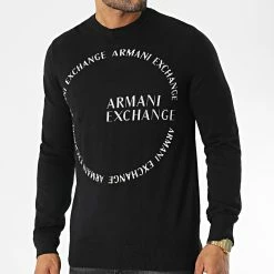 Remise 🌟 Pull 6LZM1C Noir de Armani Exchange 👍